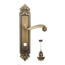 Дверная ручка Venezia "CARNEVALE" WC-4 на планке PL96 матовая бронза