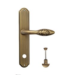 Дверная ручка Venezia "CASANOVA" WC-2 на планке PL02 матовая бронза