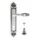 Дверная ручка Venezia "CASANOVA" WC-4 на планке PL96 натуральное серебро + черный