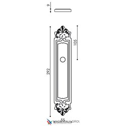 Дверная ручка Venezia "CASANOVA" WC-4 на планке PL96 французское золото + коричневый