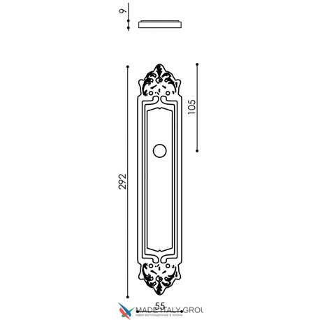 Дверная ручка Venezia "CASANOVA" WC-4 на планке PL96 французское золото + коричневый