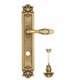 Дверная ручка Venezia "CASANOVA" WC-4 на планке PL97 французское золото + коричневый