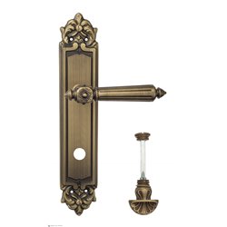 Дверная ручка Venezia "CASTELLO" WC-4 на планке PL96 матовая бронза