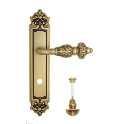 Дверная ручка Venezia "LUCRECIA" WC-4 на планке PL96 французское золото + коричневый