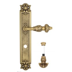 Дверная ручка Venezia "LUCRECIA" WC-4 на планке PL97 французское золото + коричневый