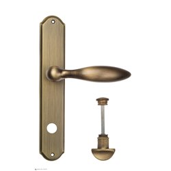 Дверная ручка Venezia "MAGGIORE" WC-2 на планке PL02 матовая бронза