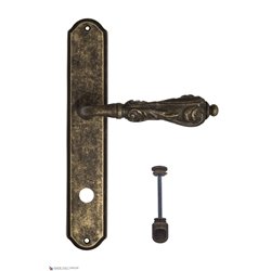 Дверная ручка Venezia "MONTE CRISTO" WC-2 на планке PL02 античная бронза