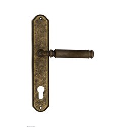 Дверная ручка Venezia "MOSCA" CYL на планке PL02 античная бронза