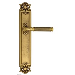 Дверная ручка Venezia "MOSCA" на планке PL97 французское золото + коричневый