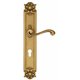 Дверная ручка Venezia "VIVALDI" CYL на планке PL97 французское золото + коричневый