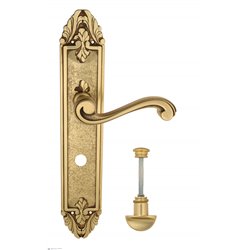 Дверная ручка Venezia "VIVALDI" WC-2 на планке PL90 французское золото + коричневый