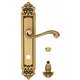 Дверная ручка Venezia "VIVALDI" WC-4 на планке PL96 французское золото + коричневый