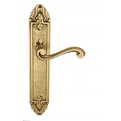 Дверная ручка Venezia "VIVALDI" на планке PL90 французское золото + коричневый
