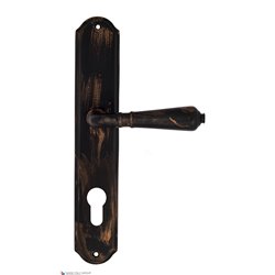 Дверная ручка Venezia ART "VIGNOLE" CYL на планке PL02 черная + медь