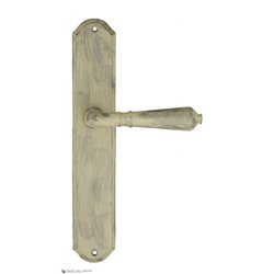 Дверная ручка Venezia ART "VIGNOLE" на планке PL02 слоновая кость + серебро