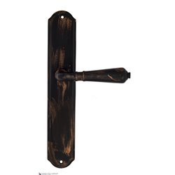Дверная ручка Venezia ART "VIGNOLE" на планке PL02 черная + медь